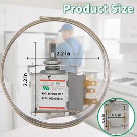 Universal Mini Fridge Thermostat Controller WDF18K-923-037, 2-Pin Refrigerator Temperature Control Compatible with WDF16/WDF18/WDF20, Cold Control for Refrigerator/Freezer