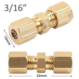 Geoyien Brake Line Connector, 3/16 Brake Line Connector, Diameter 4.75 mm, Finishing Copper Steel (Pack of 8)