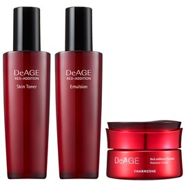 Charmzone The Age Red Edition 3-Piece Basic Skincare Set Skin 120ml + Emulsion 120ml + Cream 50ml Single Item, 1 Set / 참존 디에이지 레드 에디션 3종 기초세트 스킨 120ml + 에멀전 120ml + 크림 50ml 단품, 1세트