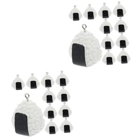 20 piezas de bola de arroz de sushi de imitación de sushi pequeños dijes para arete, abalorios, decoración de bolsas, abalorios, llaveros, collar, kit de fabricación de collares, abalorios, colgantes