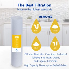 Express Water – 2 Pack Sediment Replacement Filter – Whole House Replacement Water Filter – SED High Capacity Water Filter – 5 Micron Water Filter – 4.5” x 20” inch…
