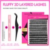 VEYESBEAUTY Lash Clusters Eyelashes Cluster Lashes Extensions 3D Layered Lash