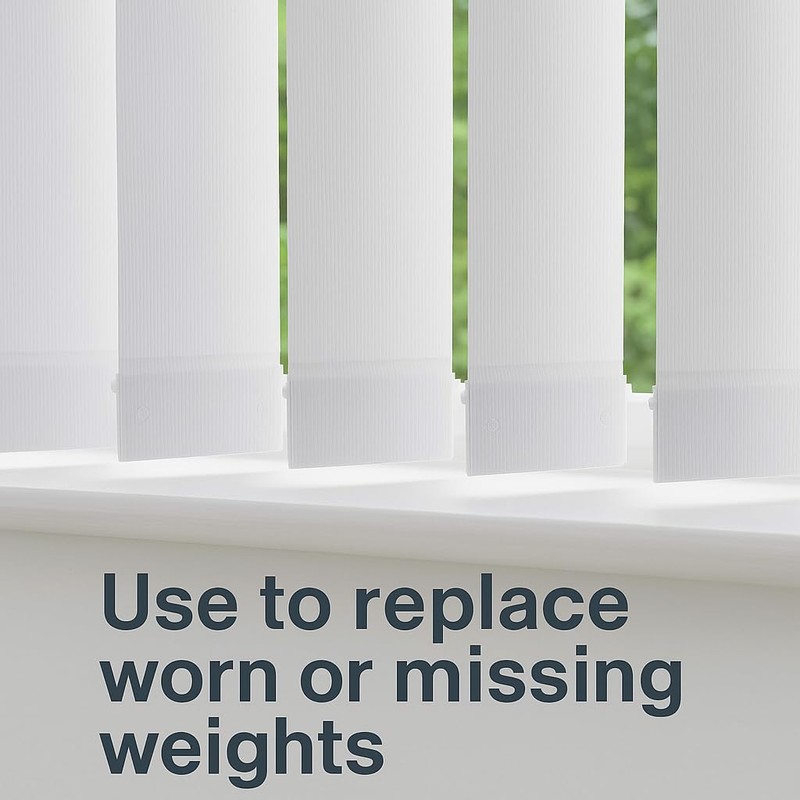 Chainless Vertical Blind Bottom Weights – UV-Coated Plastic Slat Weights,