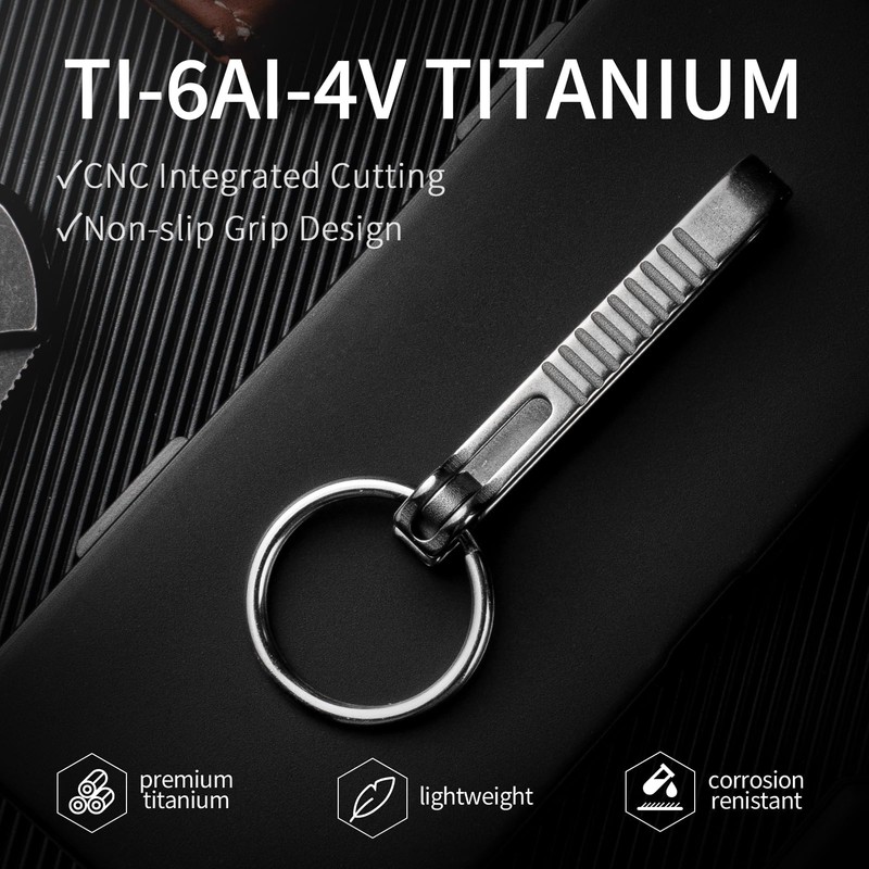 Key Keychain, Titanium Belt Clip, Carabiner, Stylish, Titanium Key Ring