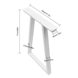 Iron Coffee Table Bench Desk Legs 28" Metal Table Legs Set of 2 Furniture Legs Bench Desk Legs White for Table Desk Office Table Legs