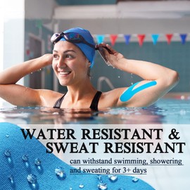 NELLHOMY Kinesiology Tape Sport Precut Waterproof Elastic Sports Tape Physio Kinesi Tape for Knee, Shoulder and Elbow, Muscle Firming Bands, 60 Pieces 25 x 5 cm + 25 Pieces 15 x 5 cm