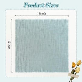 Kukinta Linen Napkins Set of 12, Versatile 17x17 Inches Handmade Cotton Cloth Napkins, Dinner Table Cloth Napkins for Wedding, Christmas and Parties, Blue