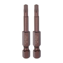 sourcing map 2pcs T20 Torx Bit 1/4" Hex Shank 2" Length Magnetic Security Star Screwdriver Power Tool, Red