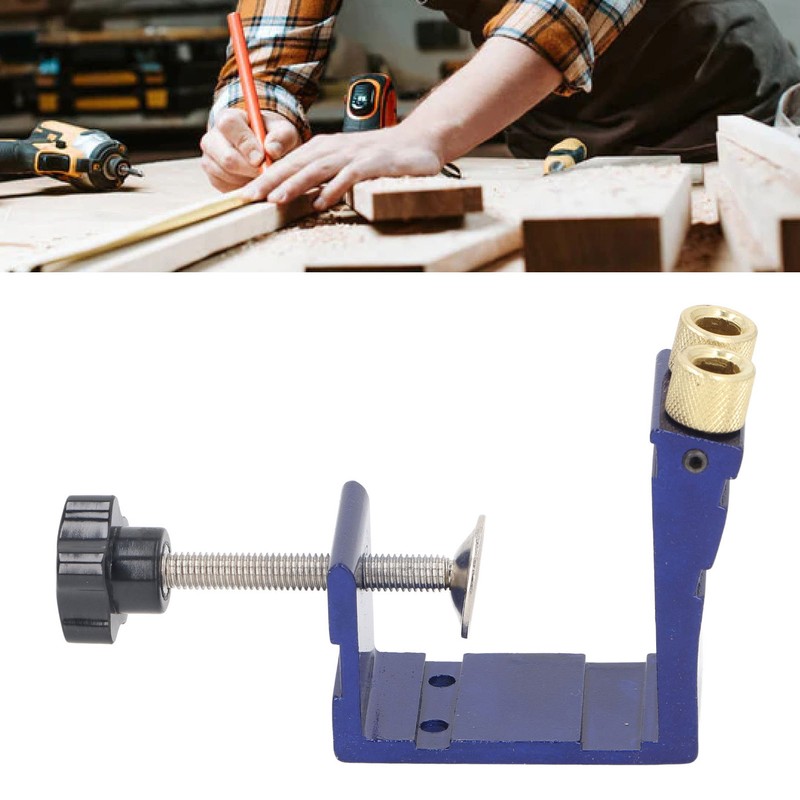 Pocket Hole Jig Kit Dowel System Set Woodwork Guides Joint