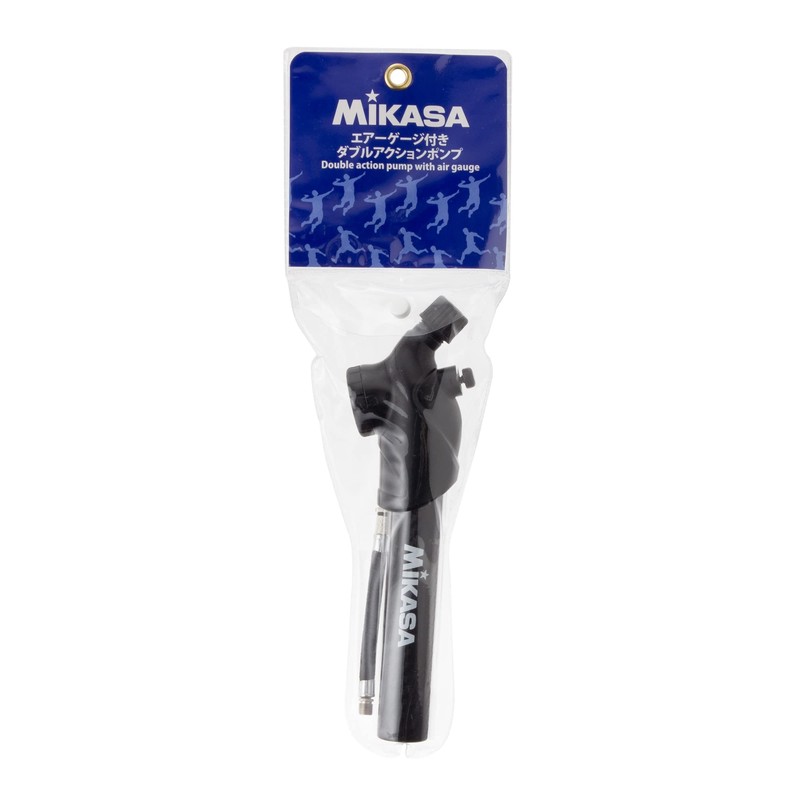 MIKASA AP-AG Double Action Hand Pump with Air Gauge, Black
