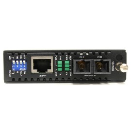 StarTech.com 10/100 Mbps Single Mode Fiber Media Converter SC - 18.6 miles/30km Over Single Mode SC Fiber, TAA (ET90110SM302)