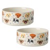 Ceramic Dog Bowls Set of 2, 6.1 inch Dog Food