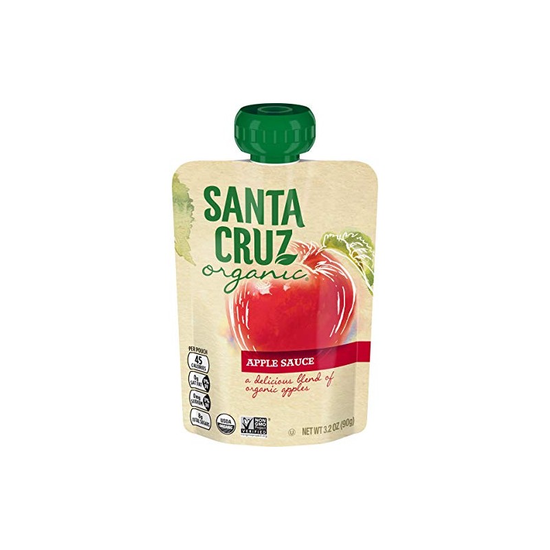 Santa Cruz Organic Apple Sauce Pouch, 4-3.2 Ounce Pouches (Pack
