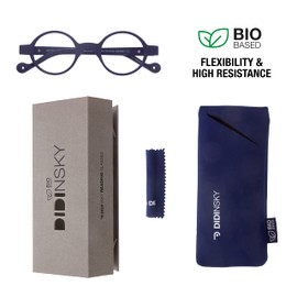 DIDINSKY Presbyopie Lesebrille oder Presbyopie Anti Blaulicht Anti Blaulicht für Männer und Frauen. Rubber Touch, flexible Bügel und entspiegelte Gläser. Indigo +2.5 - HAKONE BIO