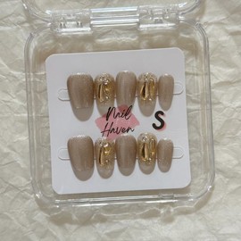 NailHaven|short nails collection continued|  handpainted cute designs| acrylic press-on| fake nails |Handmade | high quality Press on nails 10 pcs|reusable nails|nail art|nail charm|handmade press ons|uña sacri lic as - Color: S89, SIZE: Medium