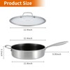 DELARLO Tri-Ply Stainless Steel 12 Inch Deep Frying Pan with