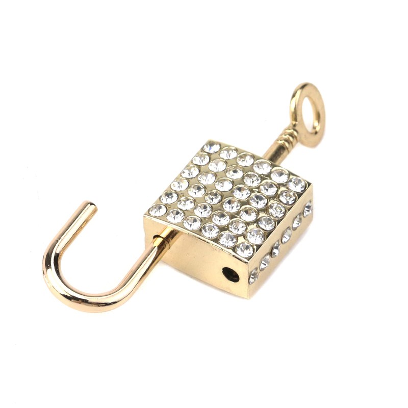 Tighall 2 PCS Zinc Alloy Gold Small Square Decorative Padlock,
