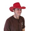 Western Cowboy Hat Red Sun Cap Faux Felt Leather Suede