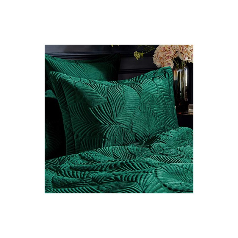 Paoletti Contemporary Palmeria Oxford Pillowcase, Emerald, 50 x 75 cm