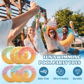 Wovnet 6 Pcs Ice Cream Pool Floats 30" Inflatable Swimming Rings Summer Beach Pool Toys for Adult Summer Novelty Ice Cream Drip Party Decorations for Beach Swimming Party Supplies
