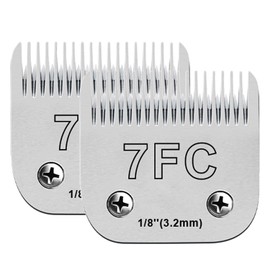 2PCS 7FC Blades Dog Grooming Blades Compatible with Andis Dog Clippers,Dog Clipper Blades Compatible with Oster A5,Wahl km10 Dog Clippers for Animal Dog Cat Horse,Stainless-Steel Blade Sharp