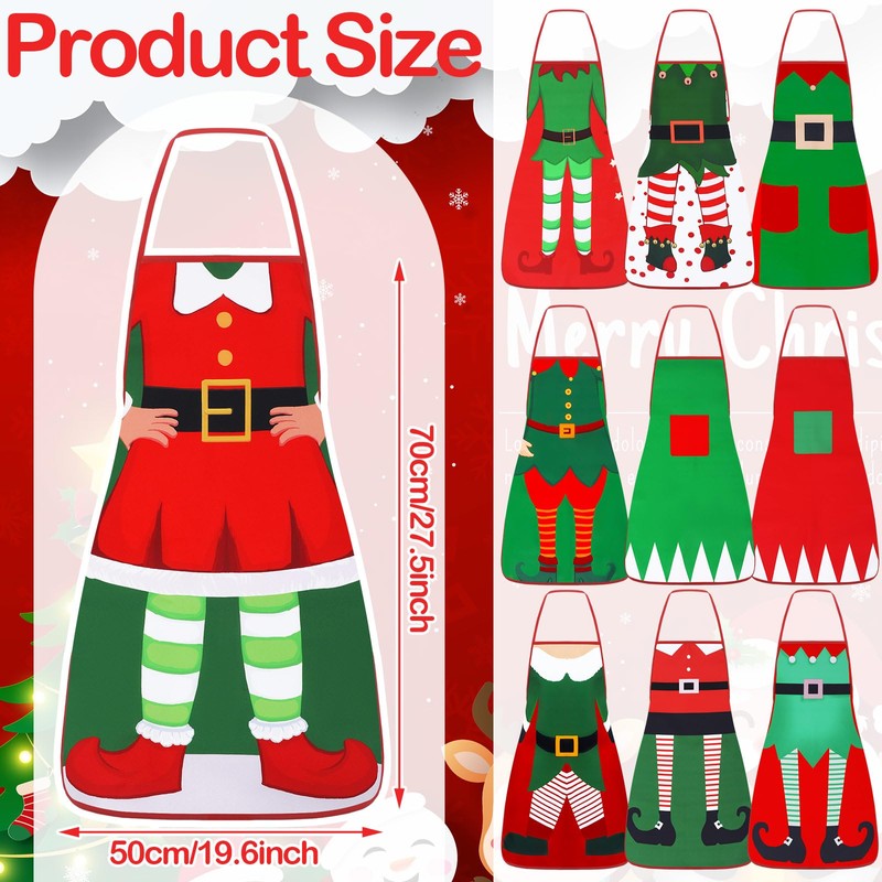 Toulite 10 Pcs Apron Cute Kitchen Cooking Aprons BBQ Bib