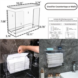 Paper Towel Dispenser Wall Mount,Hand Towel Dispenser with Lid Suitable for Z-fold,C-fold or Multi-Fold Paper Towels,Countertop Paper Towel Dispenser for Bathroom Toilet and Kitchen