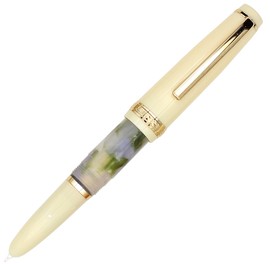 Gullor Mini Fountain Pen Gold Trim, Acrylic Pocket Pen, Blue Green, Hidden Extra Fine Nib (0.38 mm)