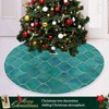 ATTX Teal Moroccan with Gold Line Christmas Tree Skirt 47.2