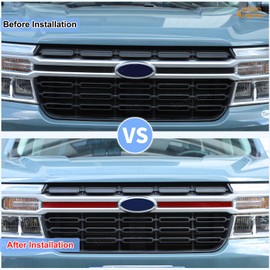 Aunginsy Car Front Bumper Grille Cover Compatible With Ford Maverick 2022-2024 Truck - Inserts Trim Cover, Face Badge Side Strip, Clip-in Guard Cover Accessories