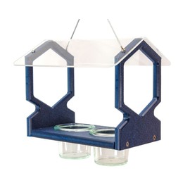 JCs Wildlife Geometric Hanging Bluebird Mealworm Feeder - Holds 1 Cup Dried Mealworms