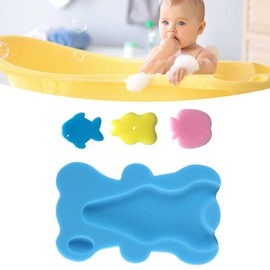 Almohadilla de Baño para bebé, Forma de Dibujos Animados, Cojín de Baño para bebé, Almohadilla de Baño Antideslizante Suave, Alfombrilla Flotante para Baño de bebé para Bebés (Azul)