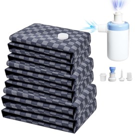 Vacuum Seal Bags for Clothing Travel w/Wireless Pump, Space Saver Vacuum Storage Organizer Bag for Luggage, Seal Compression Packing Bags for Clothes & Blankets 6 Pack (Compression bag)