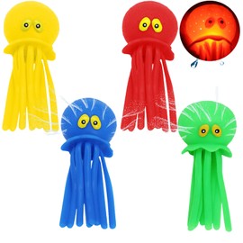YOUYIKE Set mit 4 Oktopus Wasserbomben, Wassertiere mit Wasserbombeneffekt, Gummi Badespielzeug für Kleinkinder für Kinder ab 3 Jahren, Ideal für Pool, Schwimmbad, Badewanne