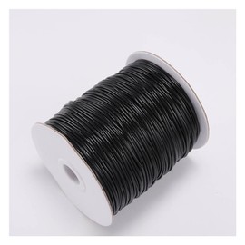 Wisafory Wax Cord Leather Cord Leather Cord Leather Rope Leather Straps Leather Bands Craft Cord for Jewellery Making Bracelets Crafts Decorating DIY Projects Sewing Black 1 mm x 10 m