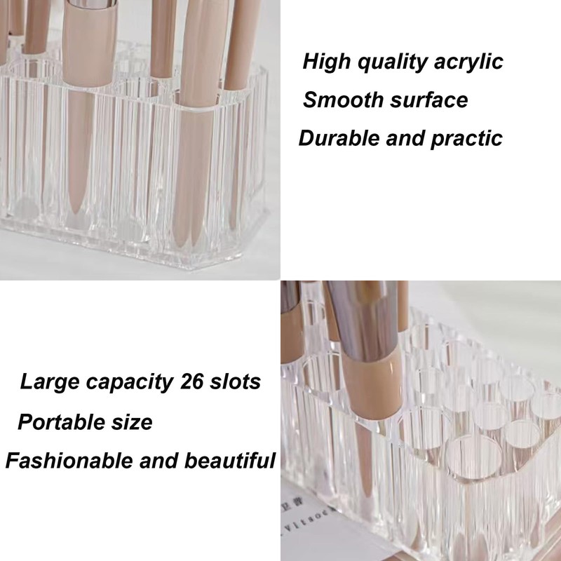 Clear Acrylic Lipstick Organizer Makeup Nail Brush Eyeliner Lip Liner