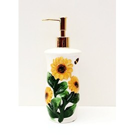 ACK 3D Sunflower Hand Painted, SOAP Dispenser/Lotion JAR, 83088