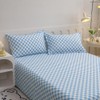 CLOTHKNOW Blue White Plaid Queen Sheet Sets Checker Bedding Sheets