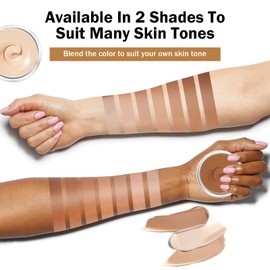 Tattoo Cover Up Makeup Waterproof - 2 Colors Adjustable Tatoo Cover Up Concealer for Tattoos, Scars, Spots & Vitiligo - Long Lasting, Waterproof, Full Coverage, Natural Finish - for All Skin Tones