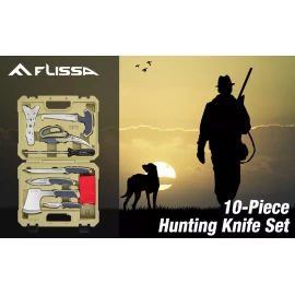 FLISSA 10 Piece Hunting Field Dressing Kit with Portable Storage Case Stainless Steel