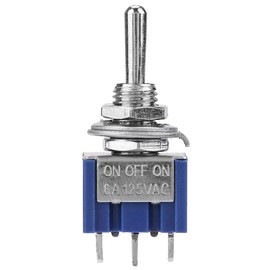 [Xmas Present]3 Position Toggle Switch, 10Pcs 6A 125VAC 3-Position 3-Pin 6mm ON-Off-ON Single Pole Double Throw Toggle Switch SPDT for Automobile Home Appliance Industrial Control