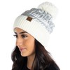 Funky Junque Women's Puffer Down Beanie - Ivory