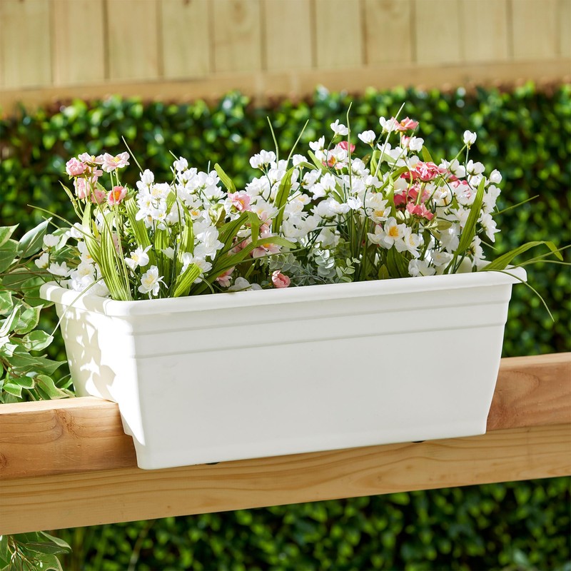HC Companies 24 inches Deck Rail Box Planter with Easy