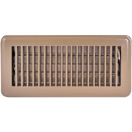 EZ-FLO 4 x 10 Inch (Duct Opening) Floor Register Vent Cover, One-Way Ventilation Register Diffuser, Solid Steel HVAC Air Vent Cover, Brown, 61602