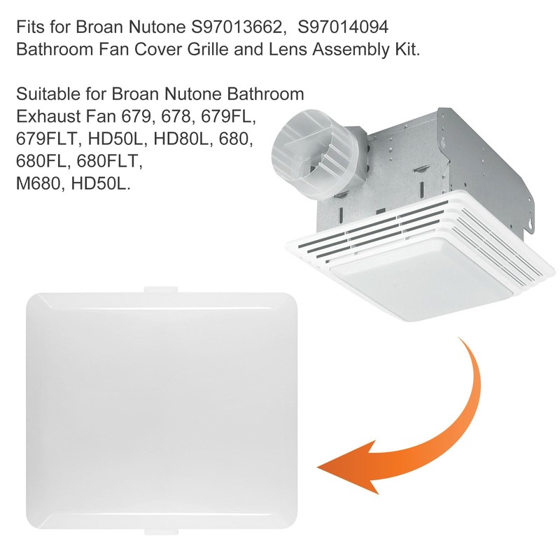 seork Bathroom Vent Fan Light Lens Cover Replacement Part Fits