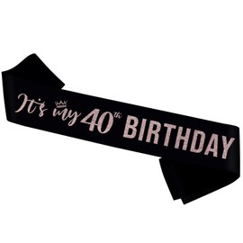 My 40th Birthday Glitter Sash, Happy 40th Party Decor