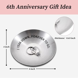 1 Year Anniversary for Him Her Women Men Couple 1st Anniversary Steel Gifts for Her One Year Wedding Anniversary for Wife Husband Girlfriends Valentines Christmas Birthday Gifts Jewelry Ring Holder