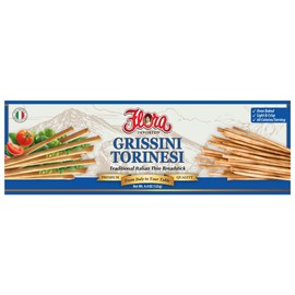Flora Grissini Torinesi – Traditional Italian Thin Breadsticks, Oven-Baked & Lightly Crisp – Authentic Imported Snack, Perfect for Pairing with Cheese, Soups & Dips – 4.4 oz (125g)