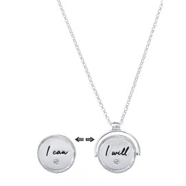 Alilang Double Sided I Can I Will Statement Necklace Empowerment Motivation Love Necklace