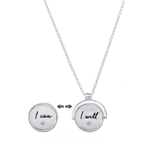 Alilang Double Sided I Can I Will Statement Necklace Empowerment